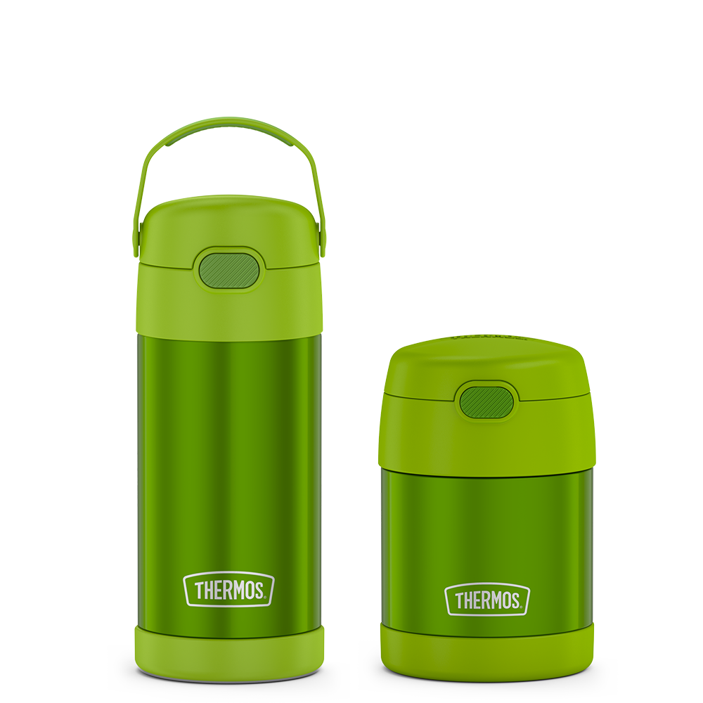 12oz FUNtainer Water Bottle & 10oz Food Jar Bundle - Lime