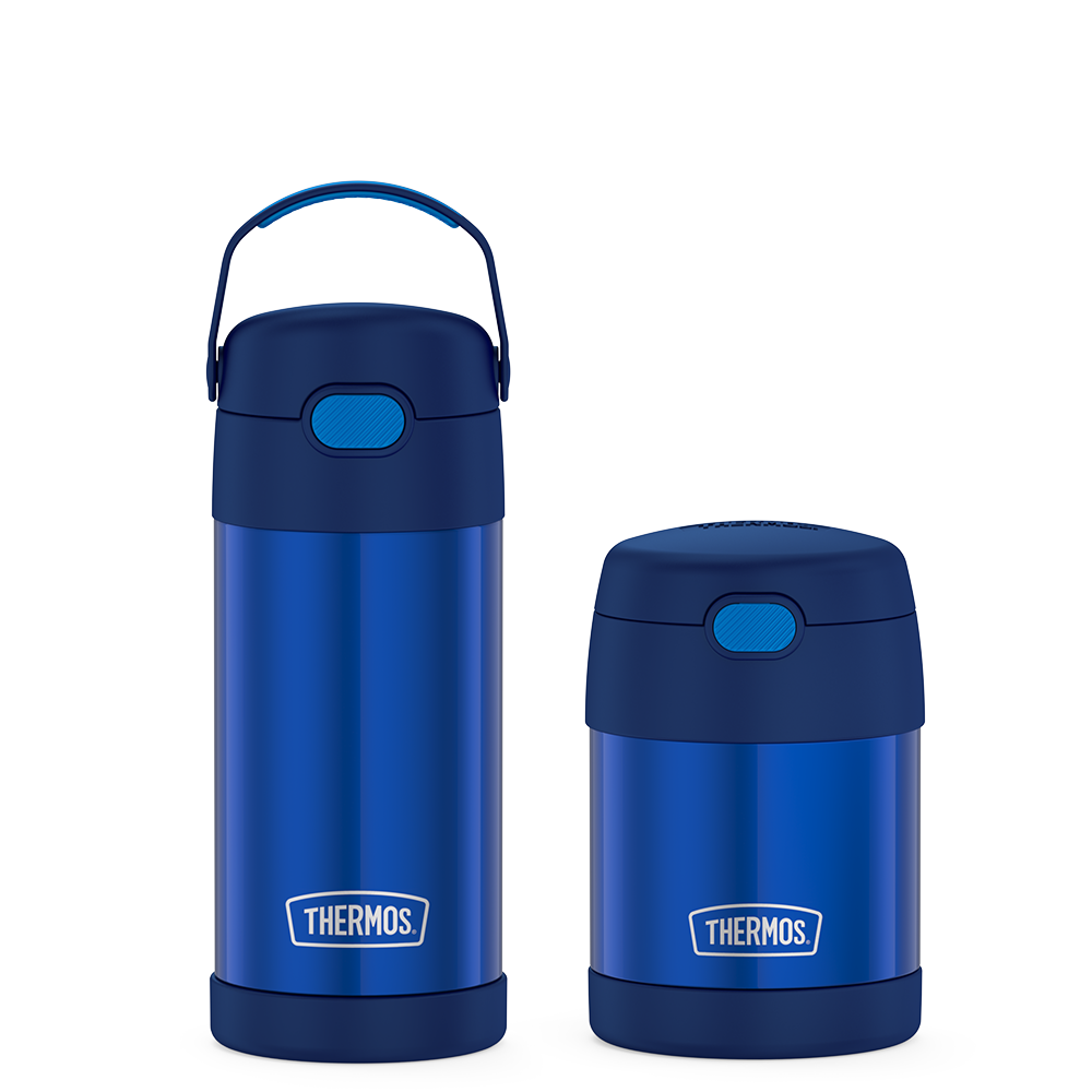 12oz FUNtainer Water Bottle & 10oz Food Jar Bundle - Navy