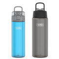 26oz Spout Lid & 32oz Straw Lid Lightweight Water Bottle Bundle - Teal & Smoke