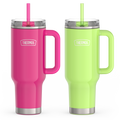 40oz Glossy Cup Holder Mug Bundle - Hot Pink & Lime